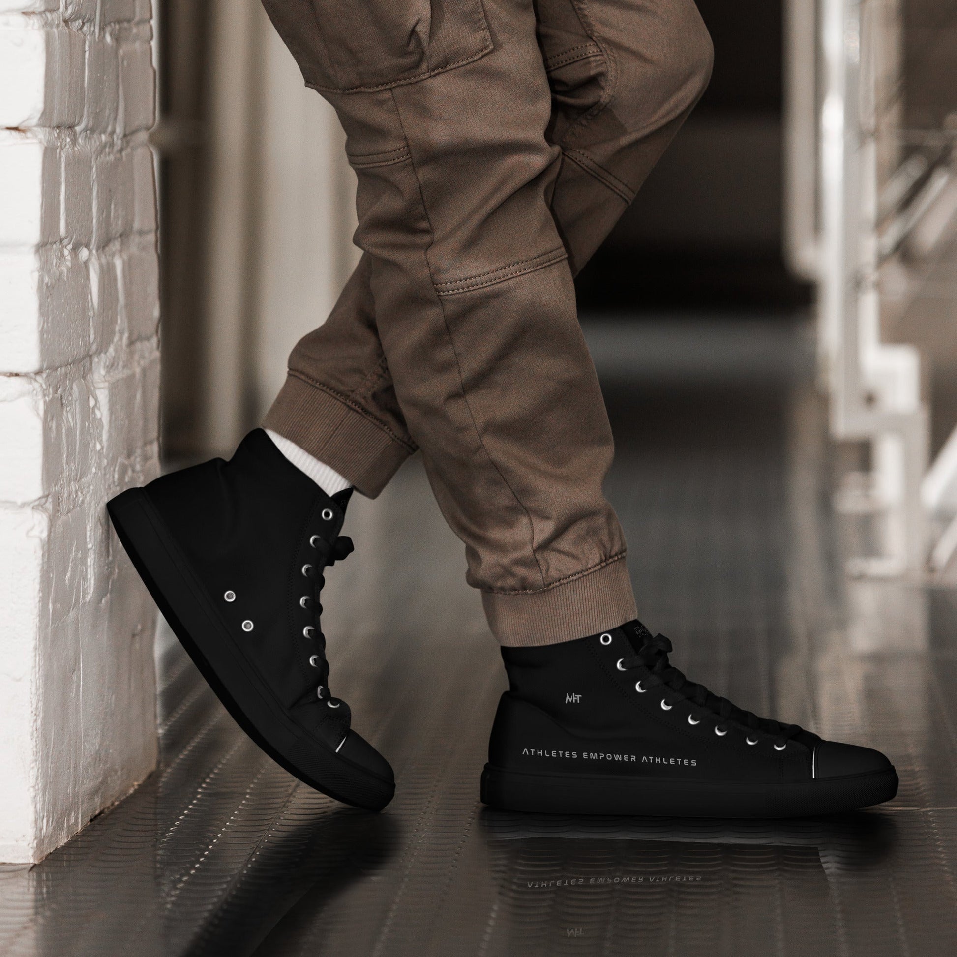 Athletes Empower Athletes - Men’s high top canvas shoes by DarkByteGear