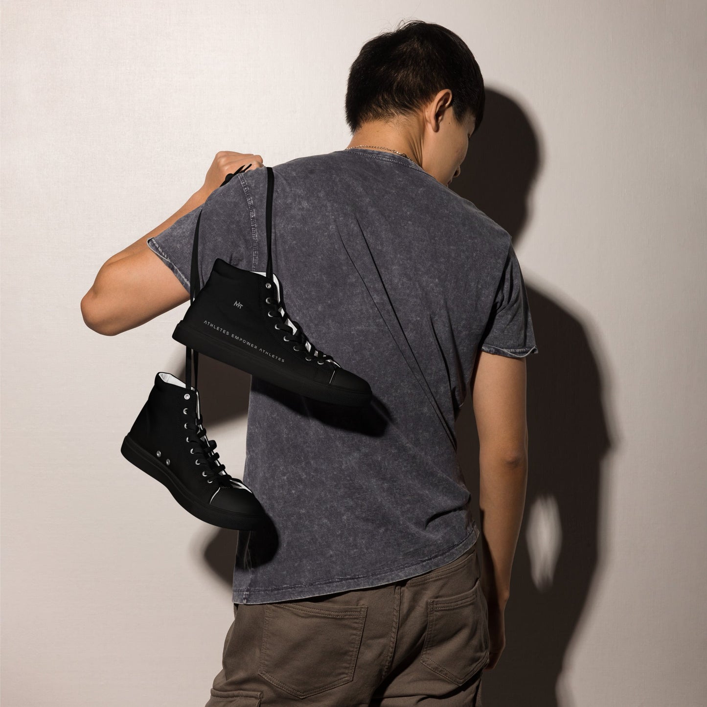 Athletes Empower Athletes - Men’s high top canvas shoes by DarkByteGear