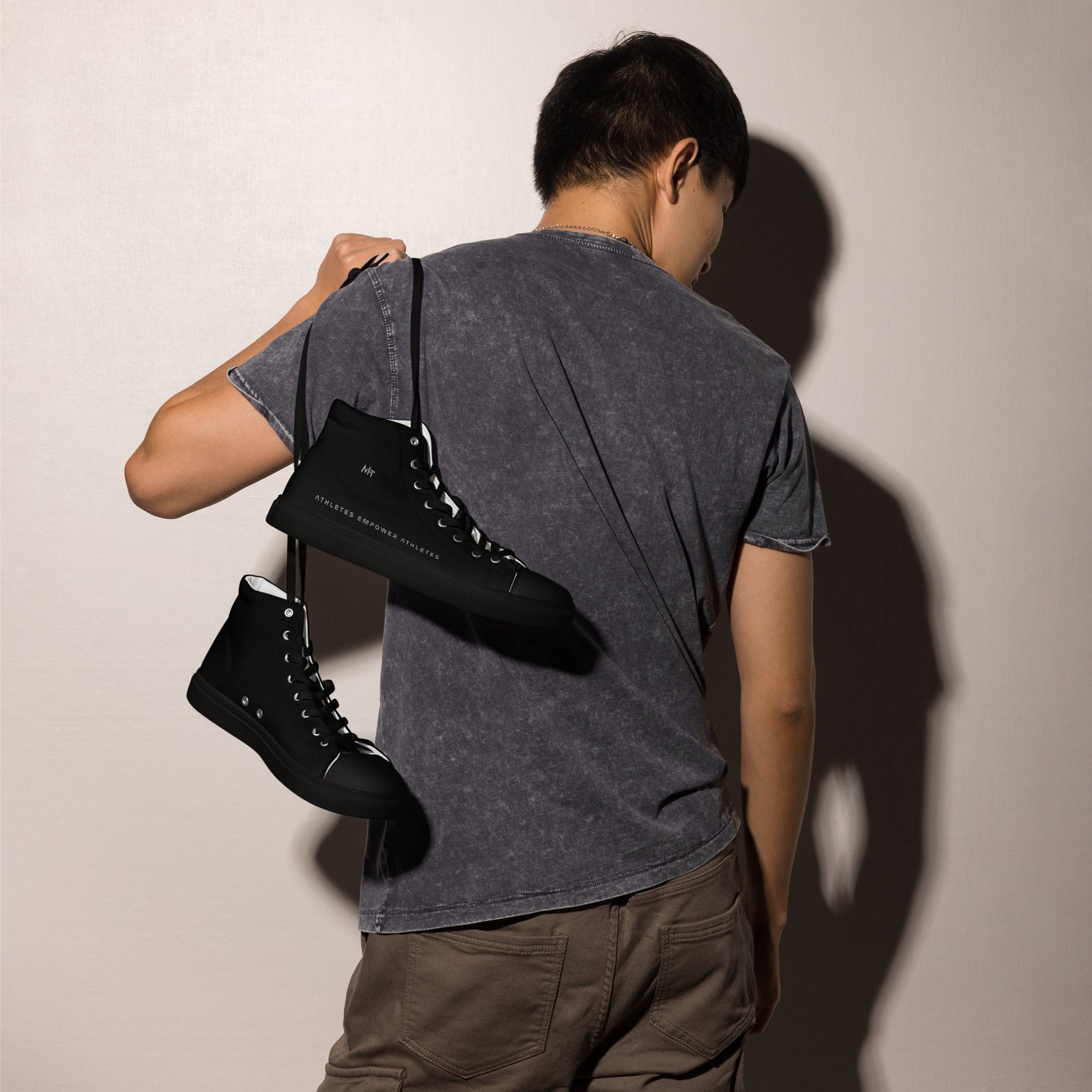 Athletes Empower Athletes - Men’s high top canvas shoes by DarkByteGear