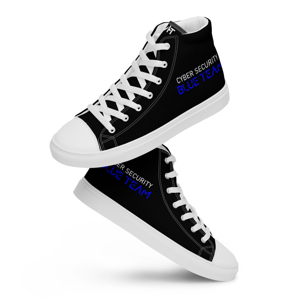 Cybersecurity Blue Team v4 - Men’s high top canvas shoes by DarkByteGear
