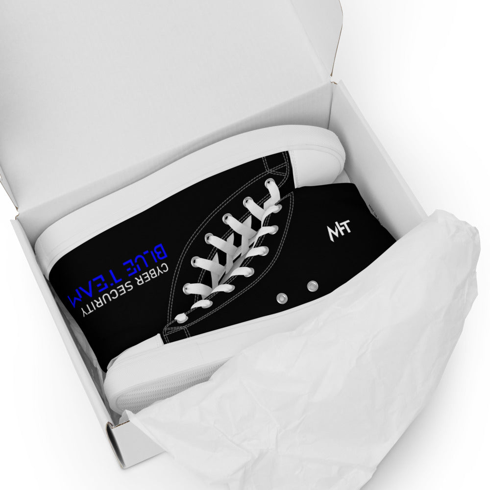 Cybersecurity Blue Team v4 - Men’s high top canvas shoes by DarkByteGear