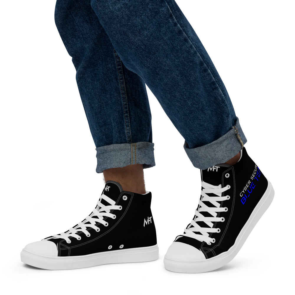 Cybersecurity Blue Team v4 - Men’s high top canvas shoes by DarkByteGear