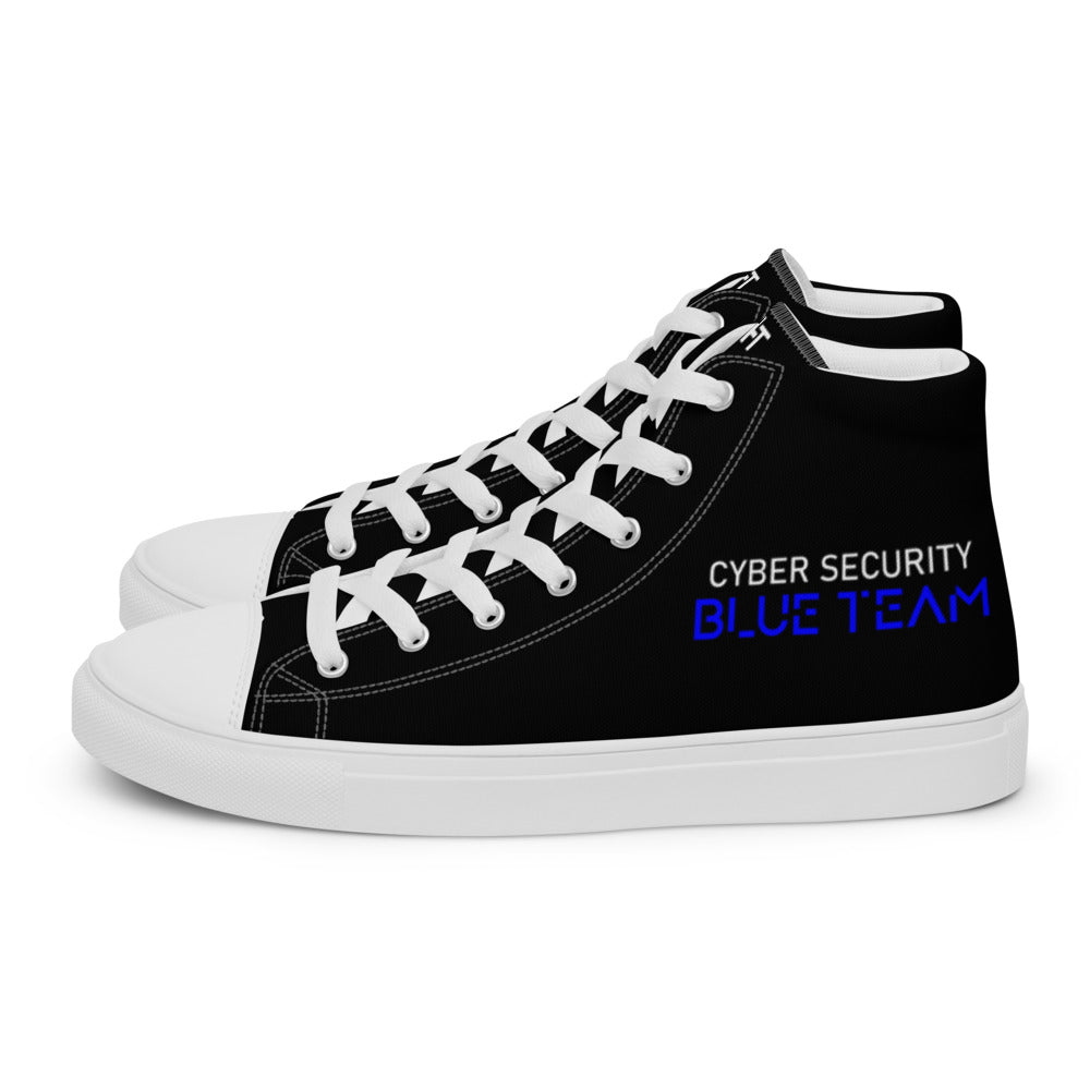 Cybersecurity Blue Team v4 - Men’s high top canvas shoes by DarkByteGear