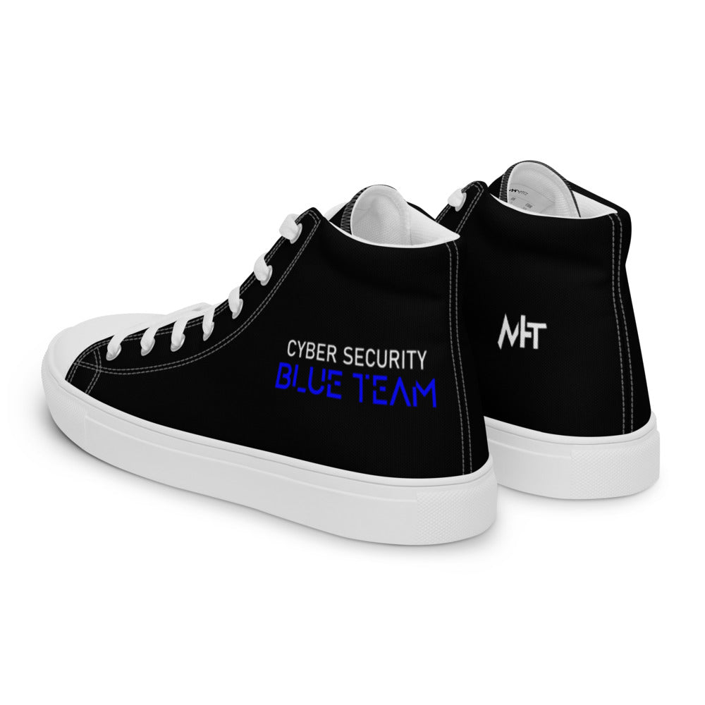 Cybersecurity Blue Team v4 - Men’s high top canvas shoes by DarkByteGear