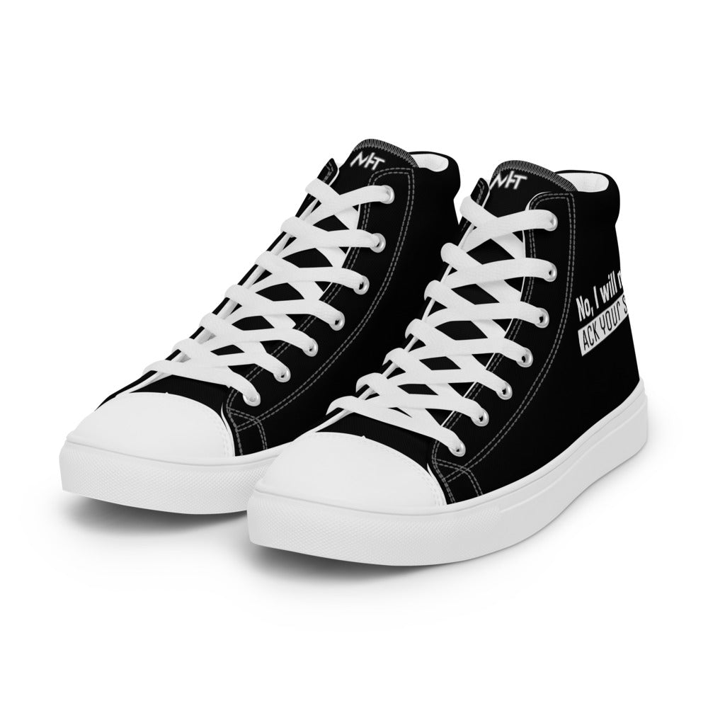 No I will not ack your syn - Men’s high top canvas shoes by DarkByteGear