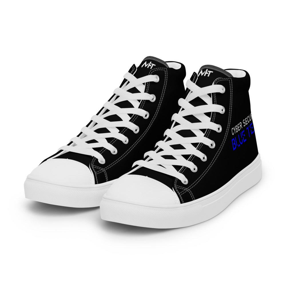 Cybersecurity Blue Team v4 - Men’s high top canvas shoes by DarkByteGear