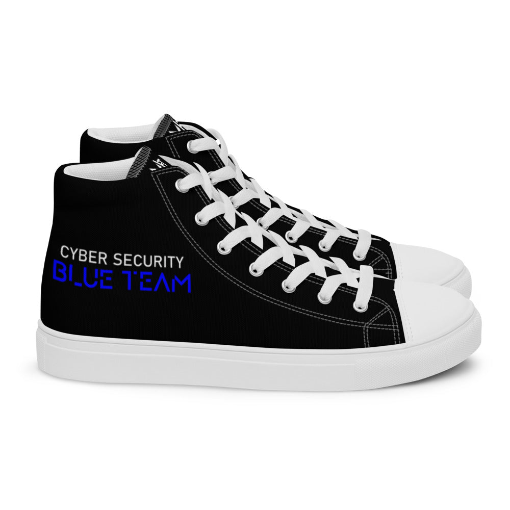 Cybersecurity Blue Team v4 - Men’s high top canvas shoes by DarkByteGear