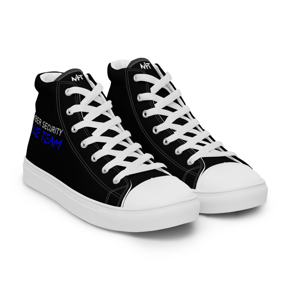 Cybersecurity Blue Team v4 - Men’s high top canvas shoes by DarkByteGear