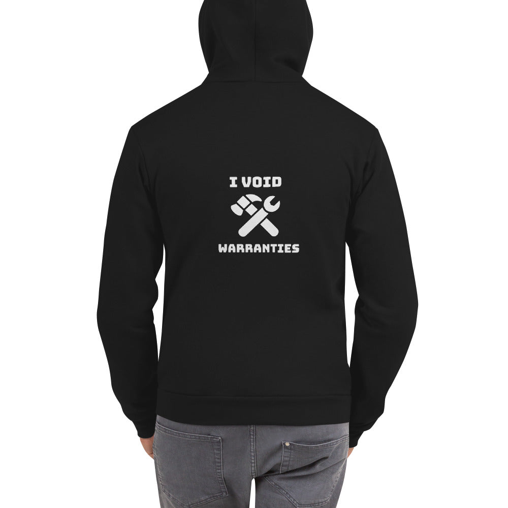 I void warranties - Hoodie sweater (white text) by DarkByteGear
