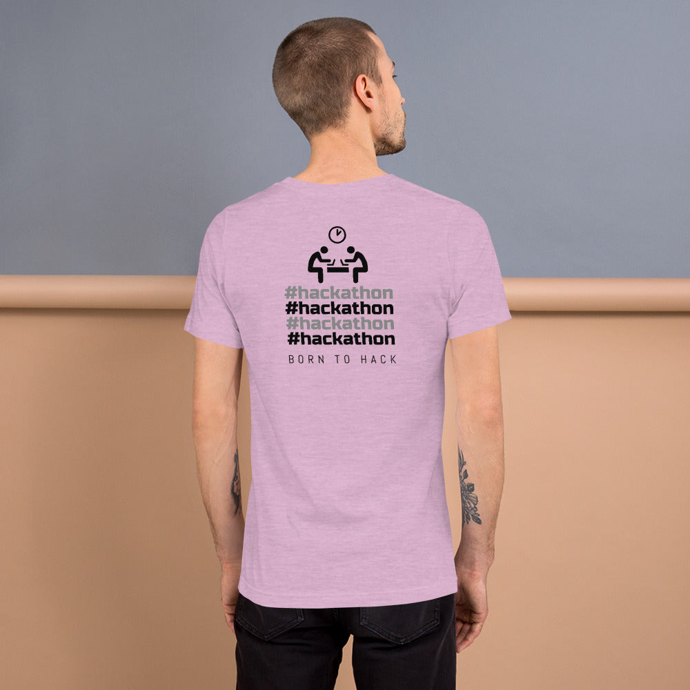 #hackathon - Short-Sleeve Unisex T-Shirt (black text) by DarkByteGear