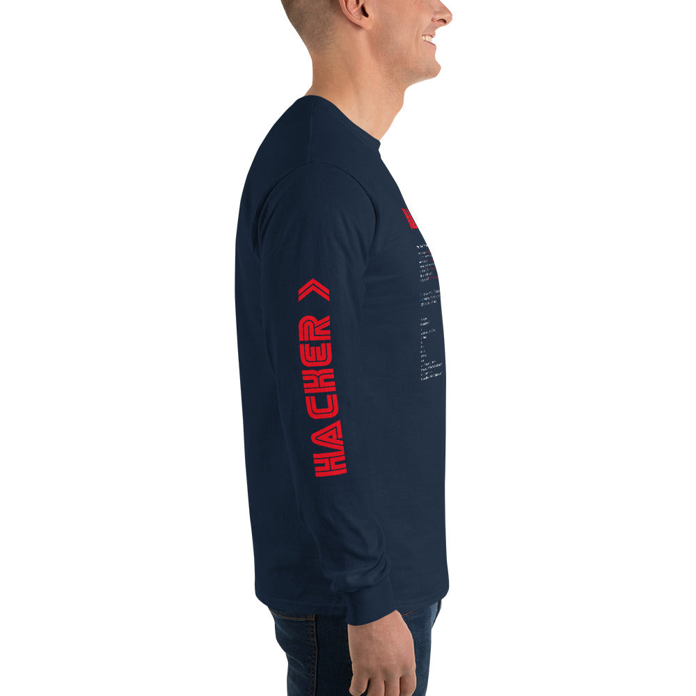 Hacker v3 - Men’s Long Sleeve Shirt by DarkByteGear