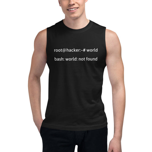 Linux Tweaks - world not found - Muscle Shirt (white text) by DarkByteGear