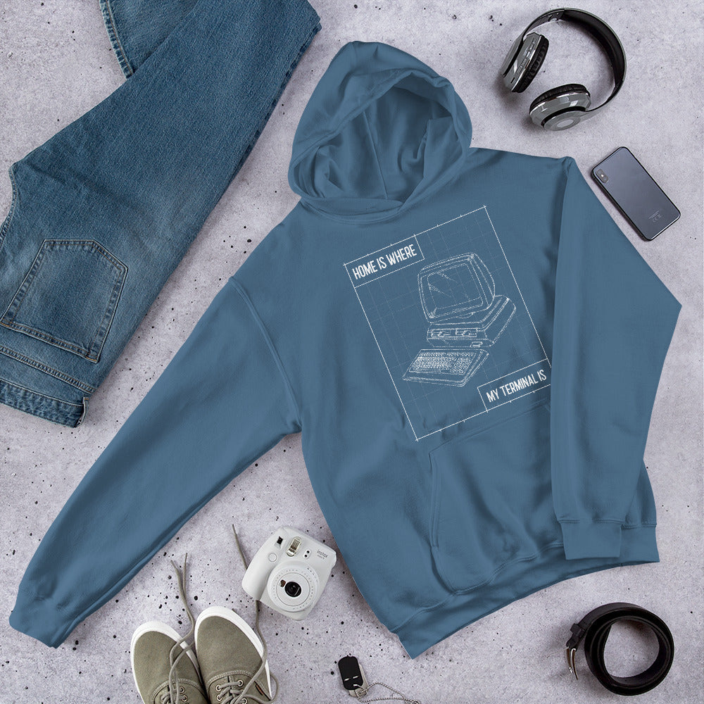 Home is where my terminal is - Unisex Hoodie by DarkByteGear