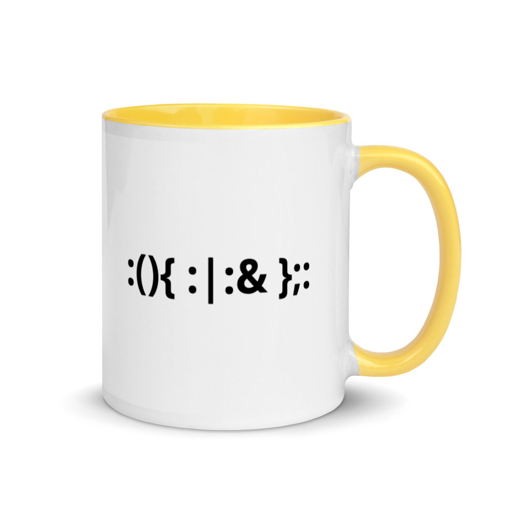 Linux Hackers - Bash Fork Bomb - Mug with Color Inside by DarkByteGear