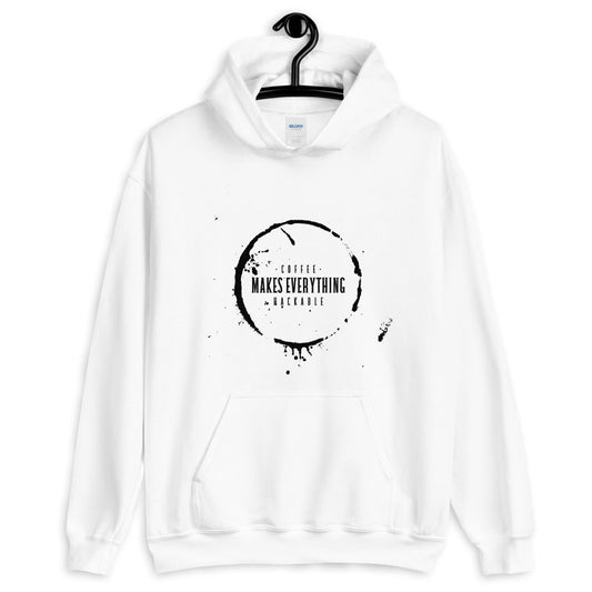Coffee makes everything hackable - Unisex Hoodie (black text) by DarkByteGear