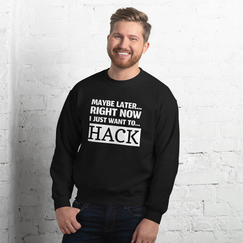 Maybe later... right now I just want to... hack - Unisex Sweatshirt by DarkByteGear