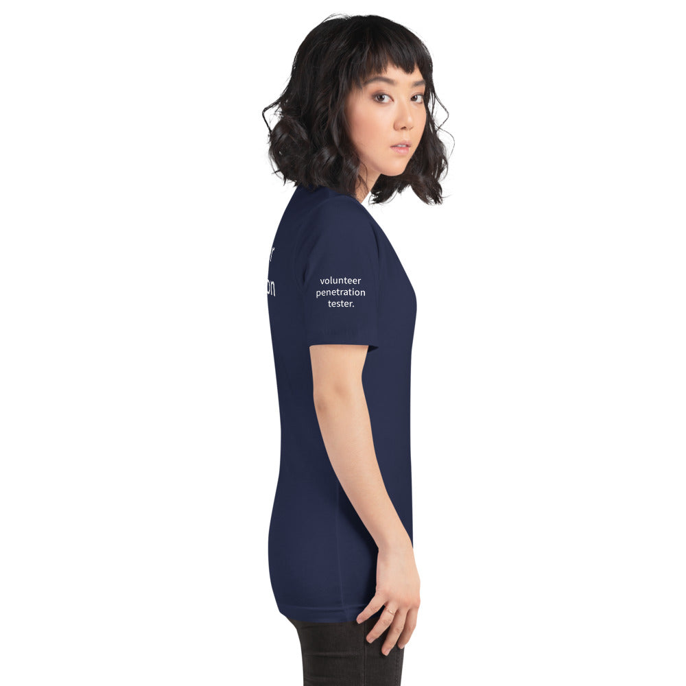 volunteer penetration tester - Short-Sleeve Unisex T-Shirt ( with all sides designs) by DarkByteGear