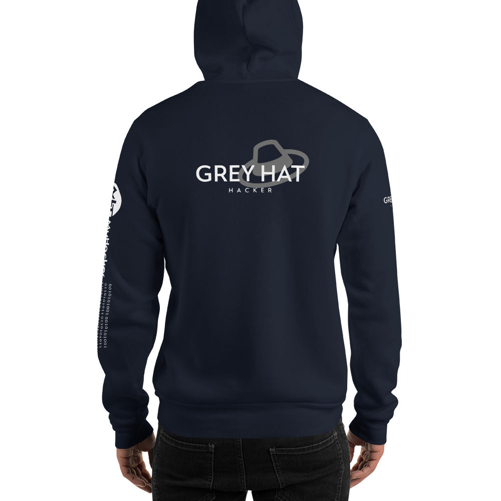 Grey Hat Hacker - Unisex Hoodie (all sides print) by DarkByteGear