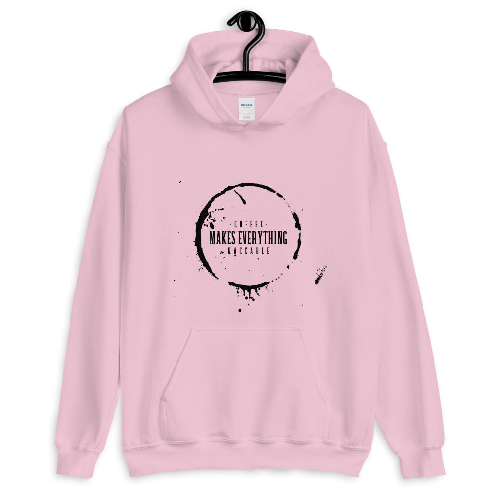 Coffee makes everything hackable - Unisex Hoodie (black text) by DarkByteGear