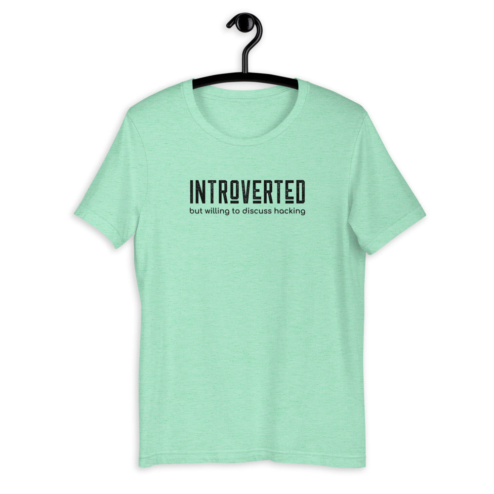 Introverted but willing to discuss hacking - Short-Sleeve Unisex T-Shirt by DarkByteGear