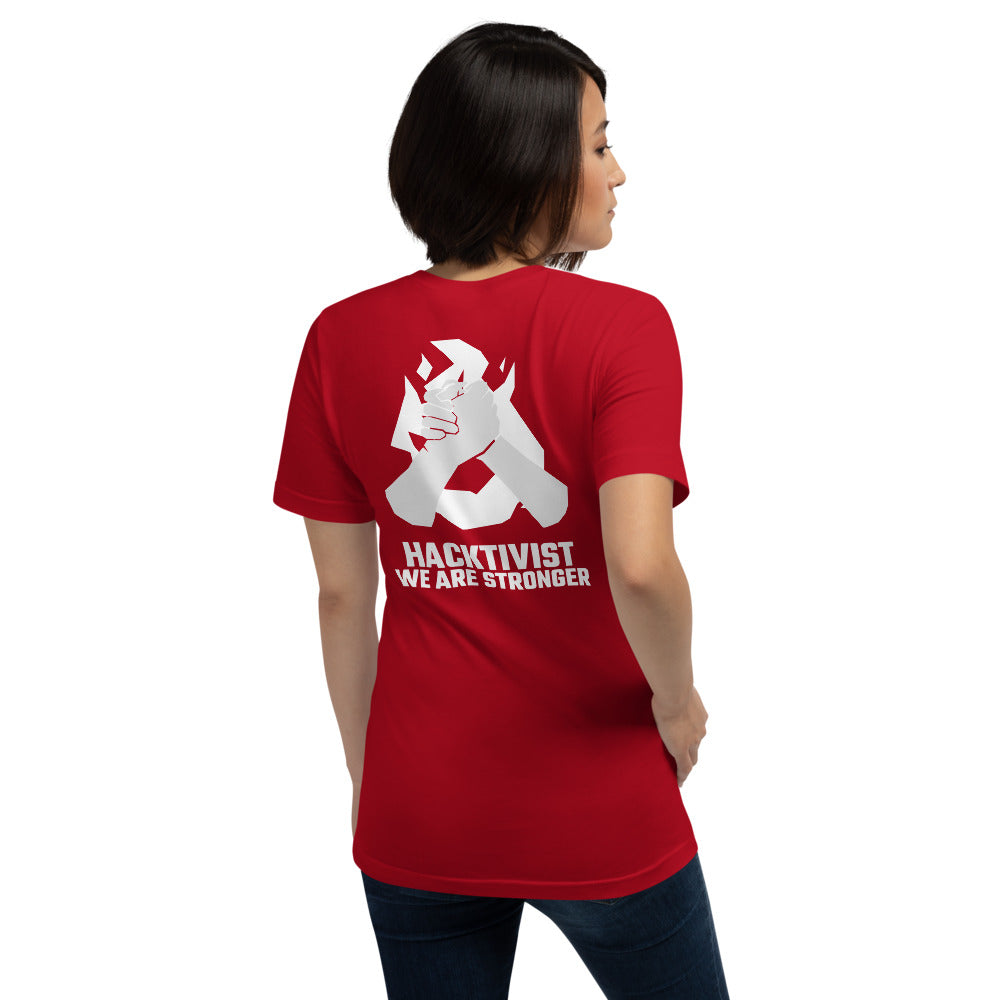 Hacktivist - Short-Sleeve Unisex T-Shirt (white text) by DarkByteGear