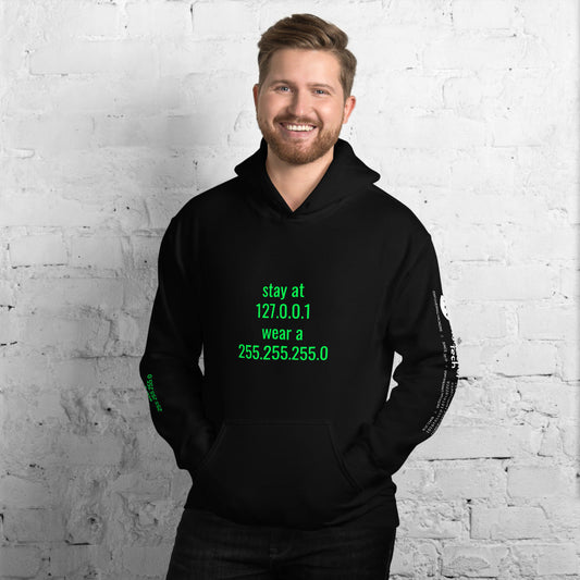 stay at at home, wear a mask - Unisex Hoodie (with all sides design) by DarkByteGear