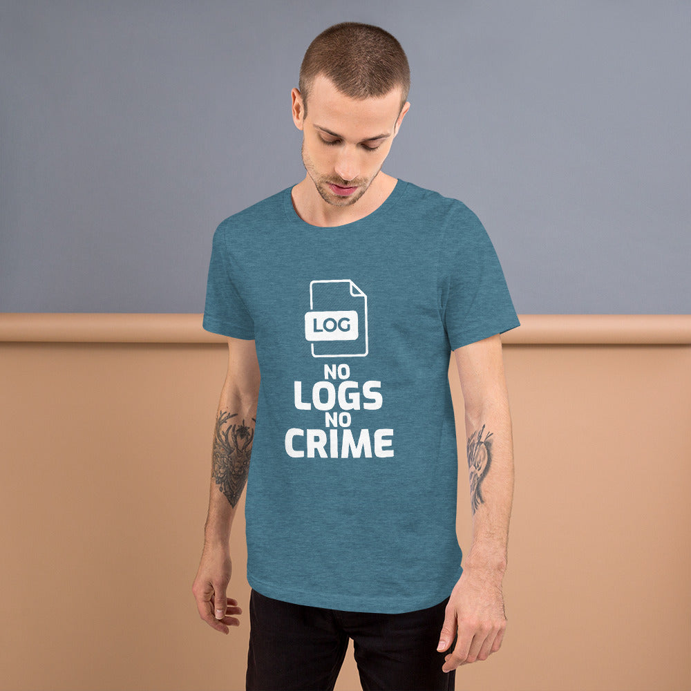 No logs no crime - Short-Sleeve Unisex T-Shirt by DarkByteGear
