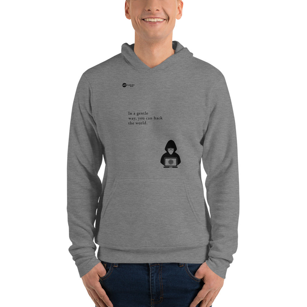 You can hack the world - Unisex hoodie (black text) by DarkByteGear