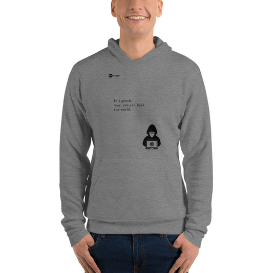 You can hack the world - Unisex hoodie (black text) by DarkByteGear