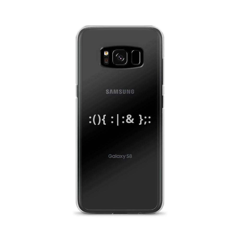 Linux Hackers - Bash Fork Bomb - White Text Samsung Case by DarkByteGear