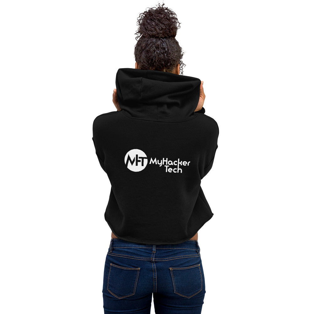 MyHackerTech Classic - Crop Hoodie (with back design) by DarkByteGear