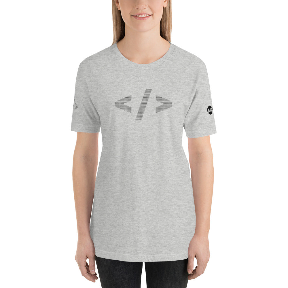 Culture of code in ASCII characters - Short-Sleeve Unisex T-Shirt (black text) by DarkByteGear