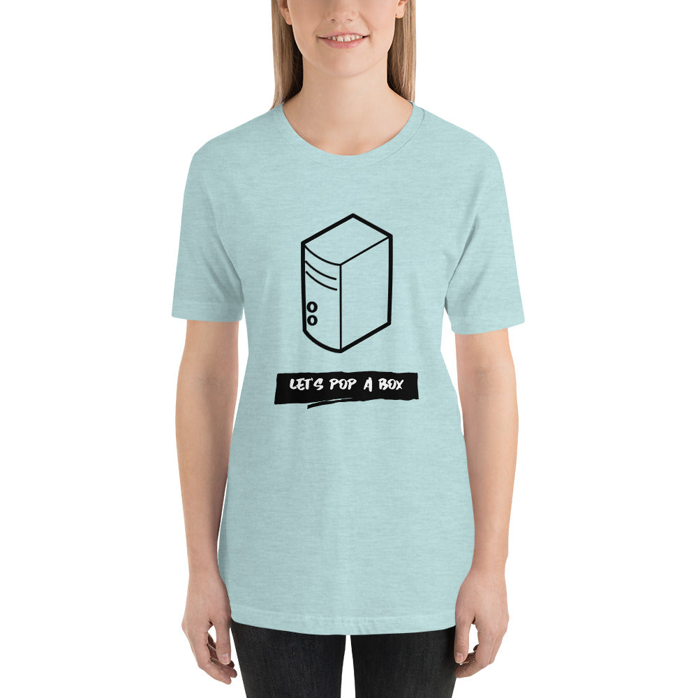 Let's pop a box - Short-Sleeve Unisex T-Shirt (black text) by DarkByteGear
