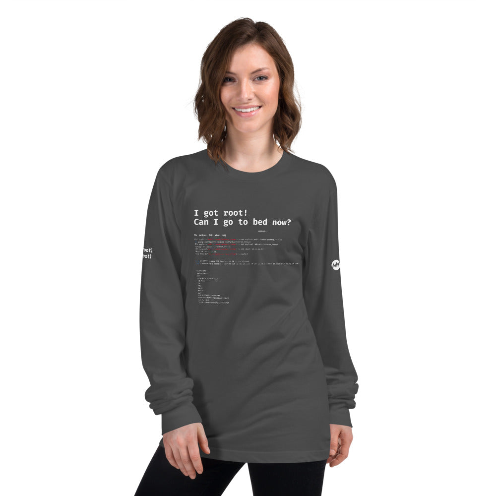 I got root! Can I go to bed now? - Long sleeve t-shirt by DarkByteGear