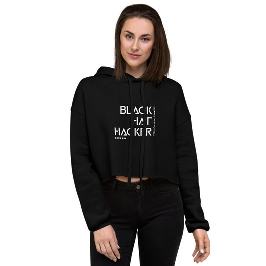 Black Hat Hacker v1 - Crop Hoodie by DarkByteGear