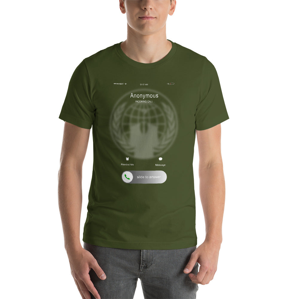 Anonymous incoming call - Short-Sleeve Unisex T-Shirt by DarkByteGear