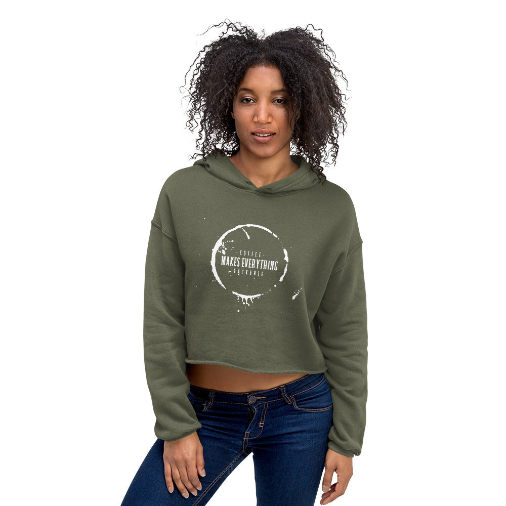 Coffee makes everything hackable - Crop Hoodie by DarkByteGear