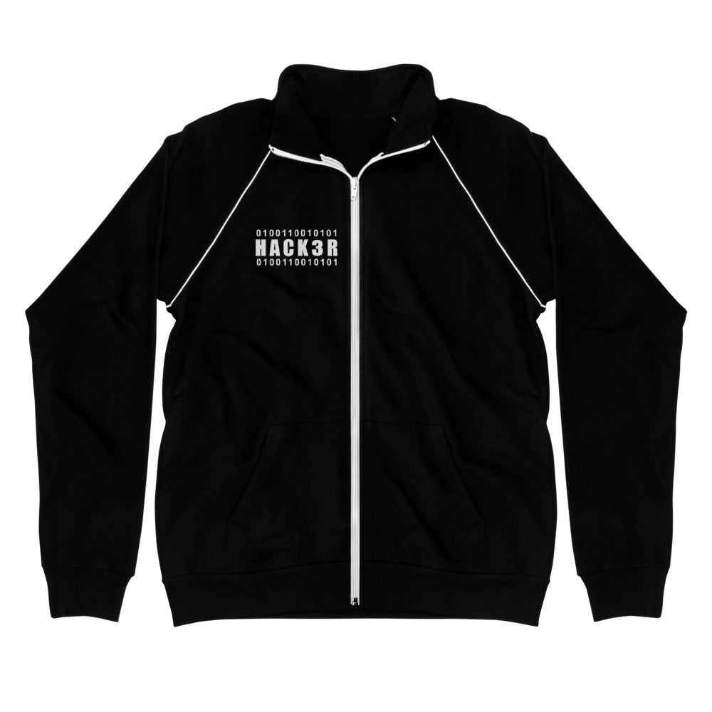 0100110010101 Hack3r - Piped Fleece Jacket by DarkByteGear