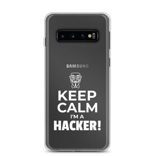 Keep Calm I'm a hacker! - Samsung Case (white text) by DarkByteGear