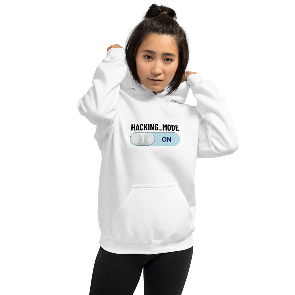Hacking mode ON - Unisex Hoodie (black text) by DarkByteGear