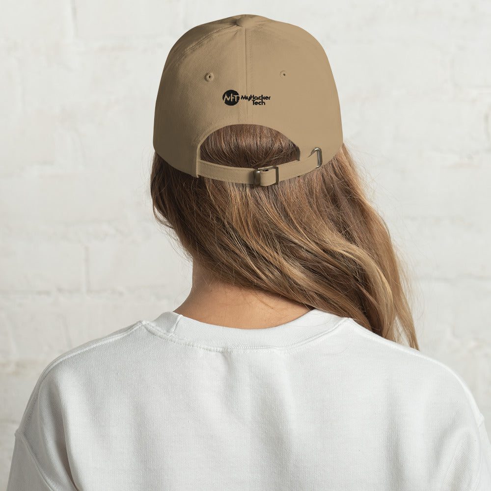 I void warranties - Dad hat (black text) by DarkByteGear