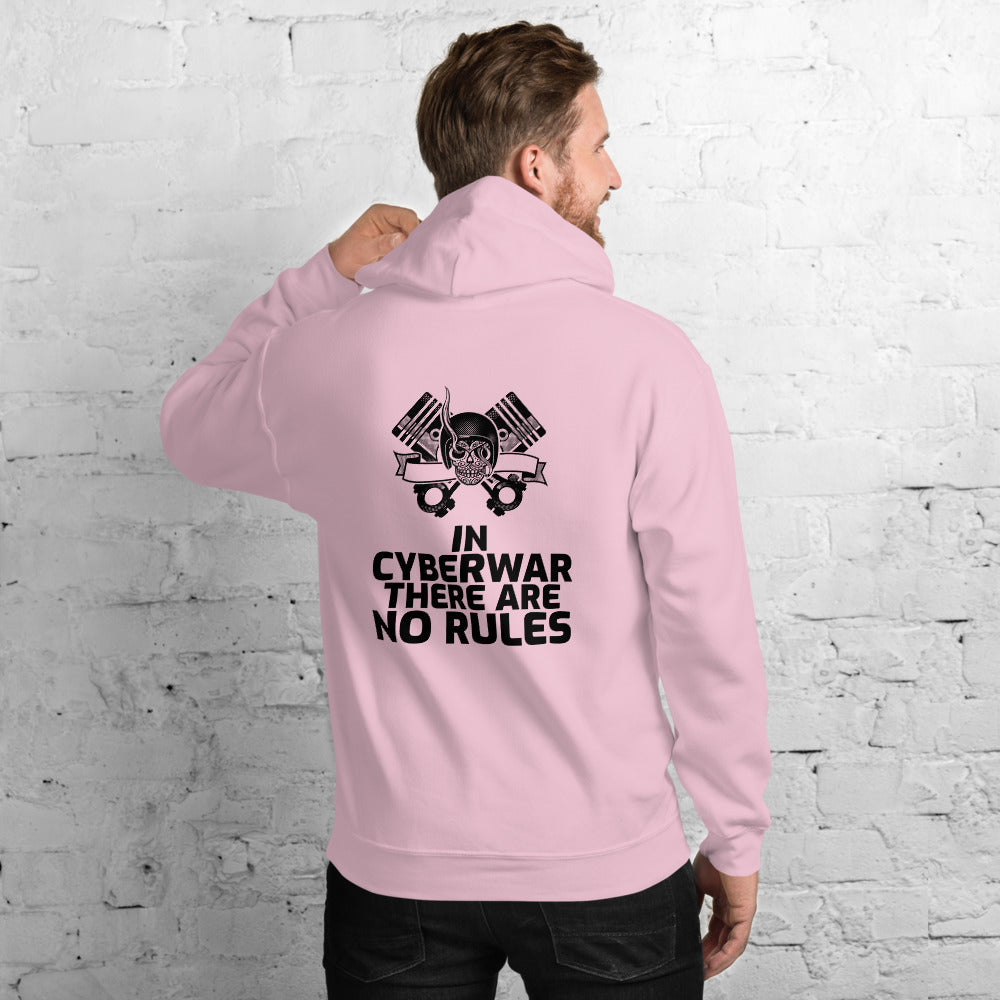 In cyberwar, there are no rules - Unisex Hoodie (black text) by DarkByteGear