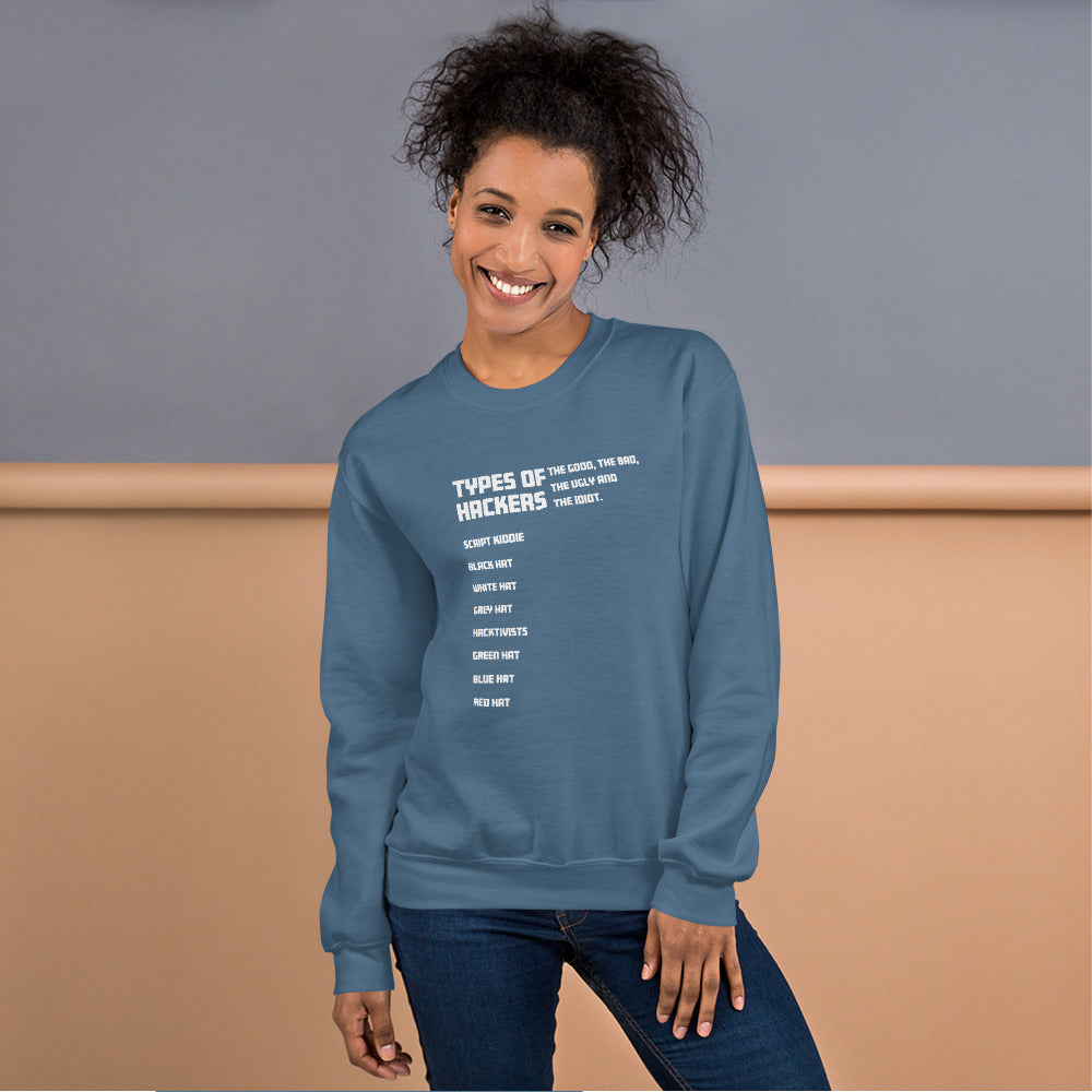 Types Of Hackers - Unisex Sweatshirt by DarkByteGear