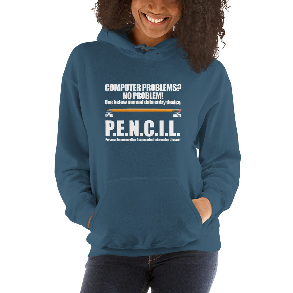 P.E.N.C.I.L. - Hooded Sweatshirt (white text) by DarkByteGear