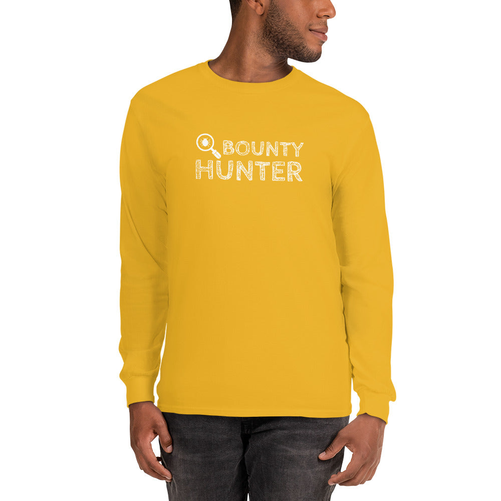Bug bounty hunter - Long Sleeve T-Shirt (white text) by DarkByteGear