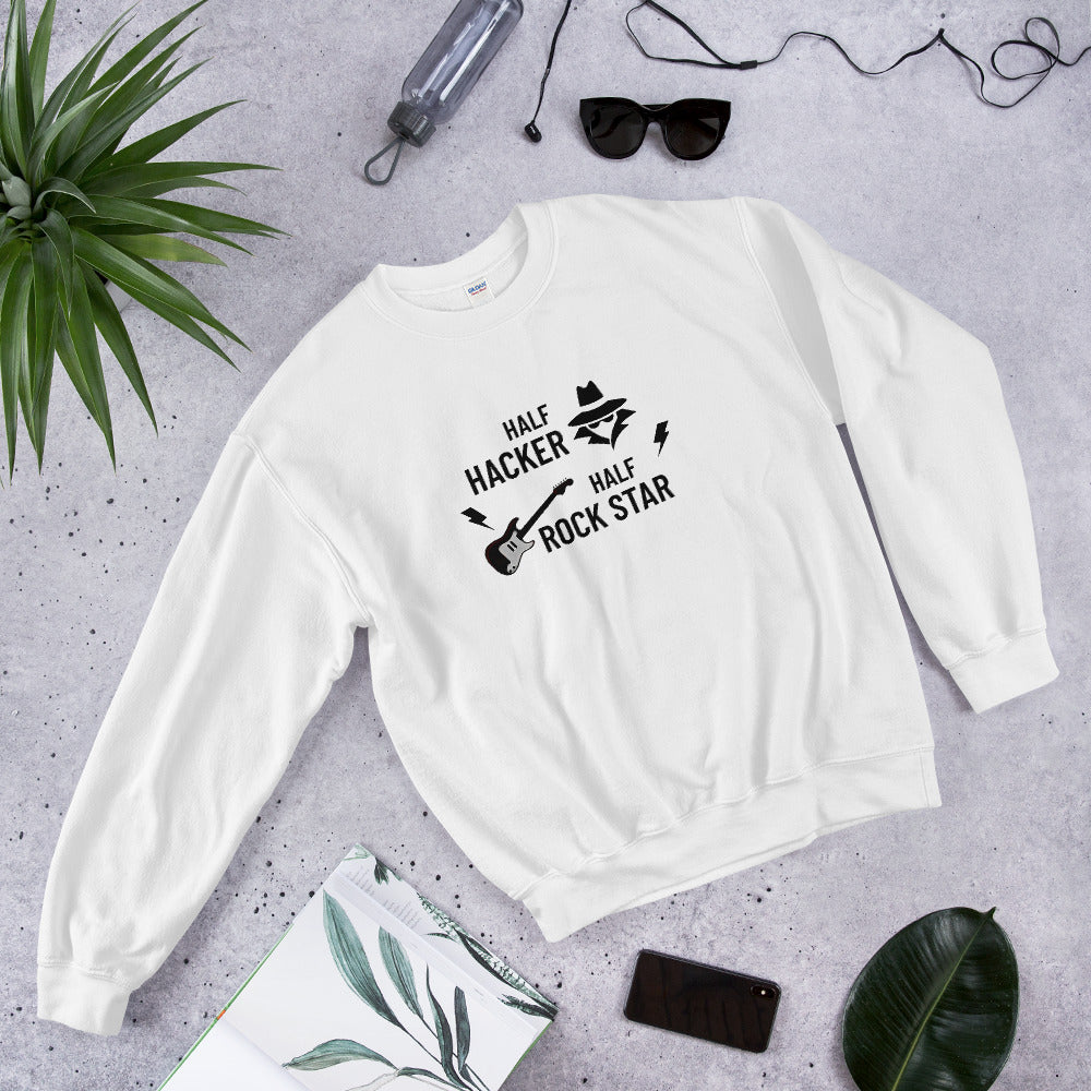 Half Hacker Half Rock Star - Unisex Sweatshirt by DarkByteGear
