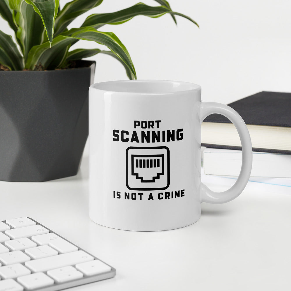 Port scanning is not a crime - Mug by DarkByteGear