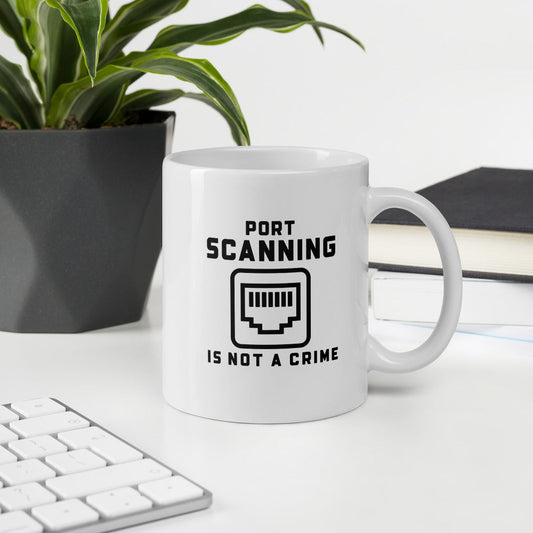 Port scanning is not a crime - Mug by DarkByteGear