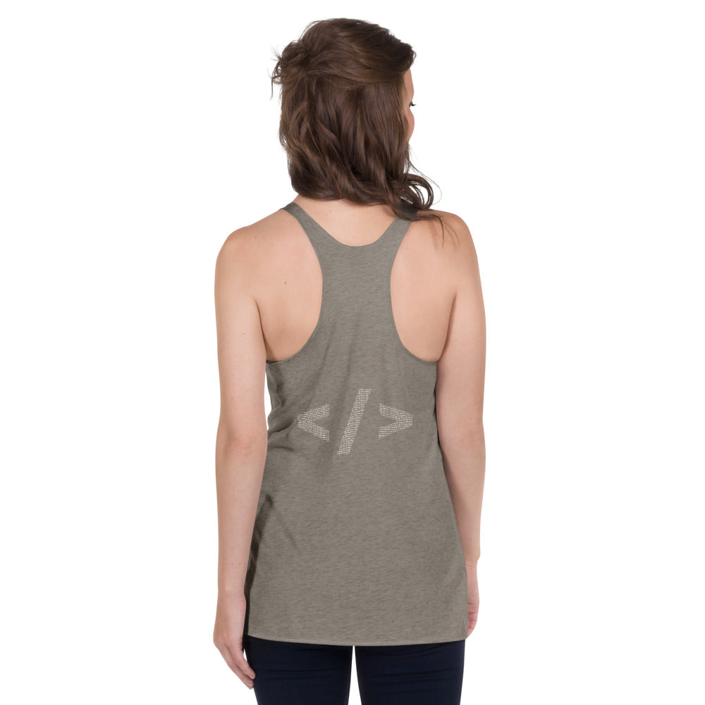 Culture of code in ASCII characters - Women's Racerback Tank by DarkByteGear