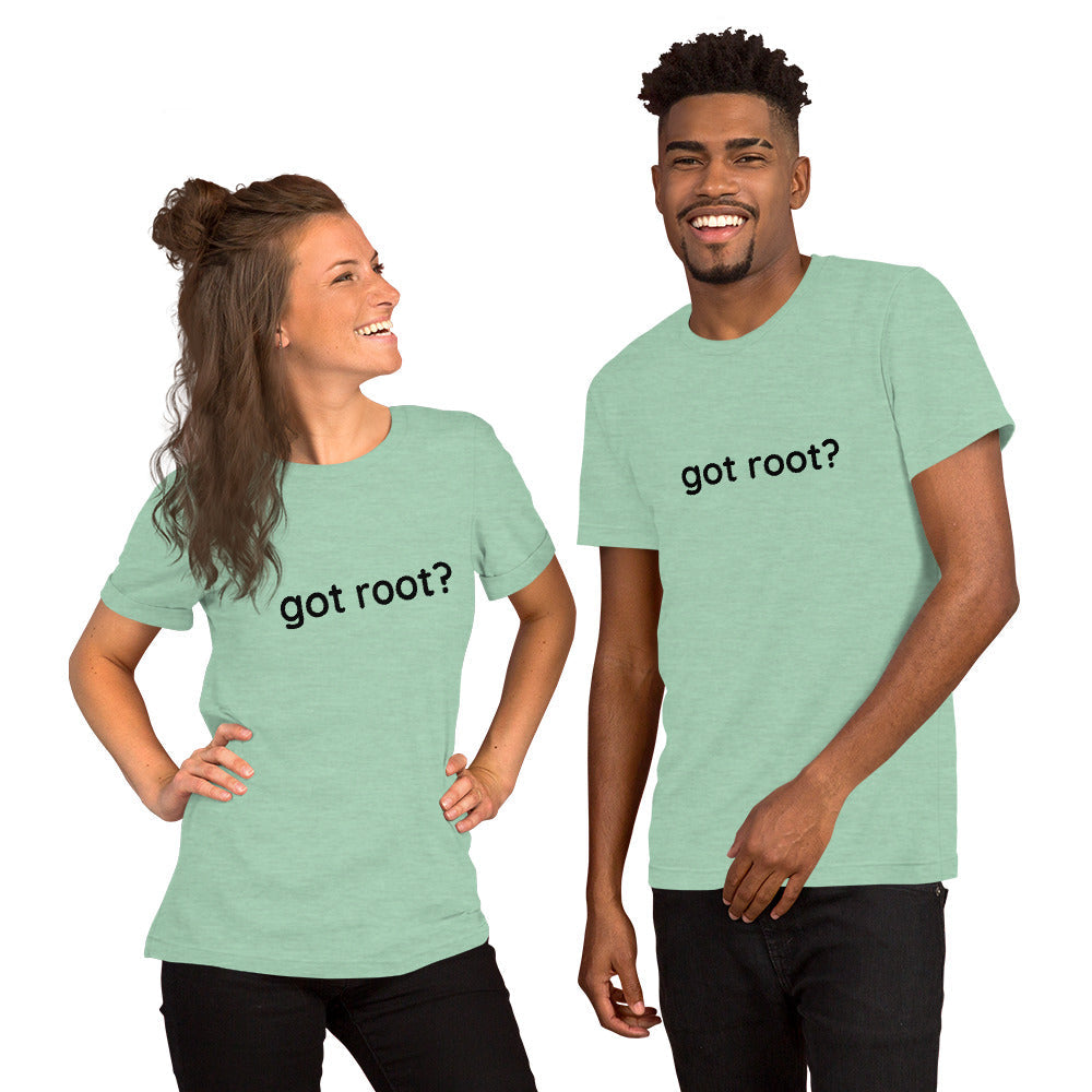 Got root - Short-Sleeve Unisex T-Shirt (black text) by DarkByteGear